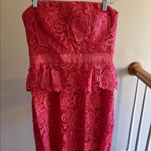 Gorgeous Cache Pink Lace Strapless Dress